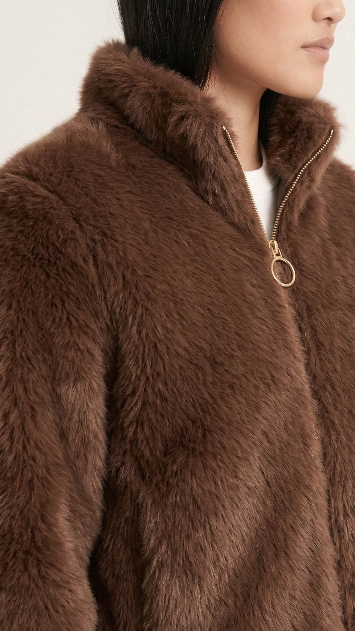 Veste zippée femme col montant