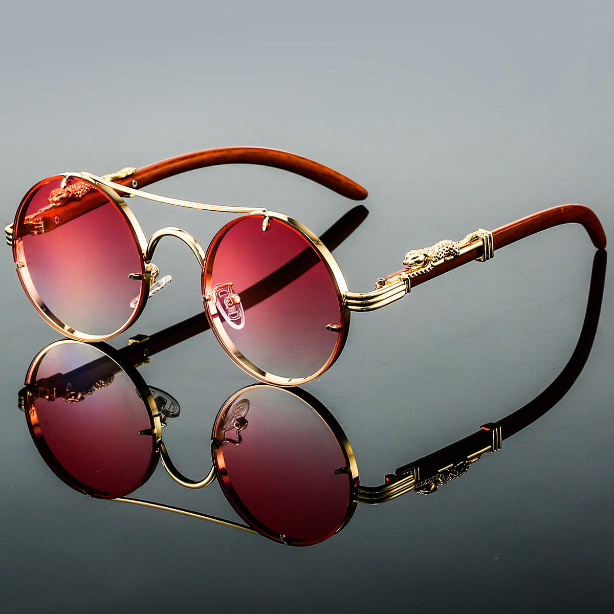Lunettes de soleil ovales unisexe métal