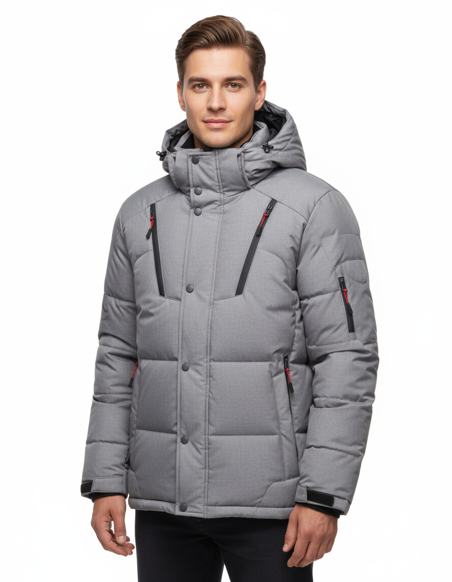 Unisex pufferjas met capuchon | volledige rits