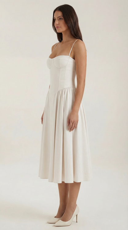Robe midi corset femme imprimé fleuri