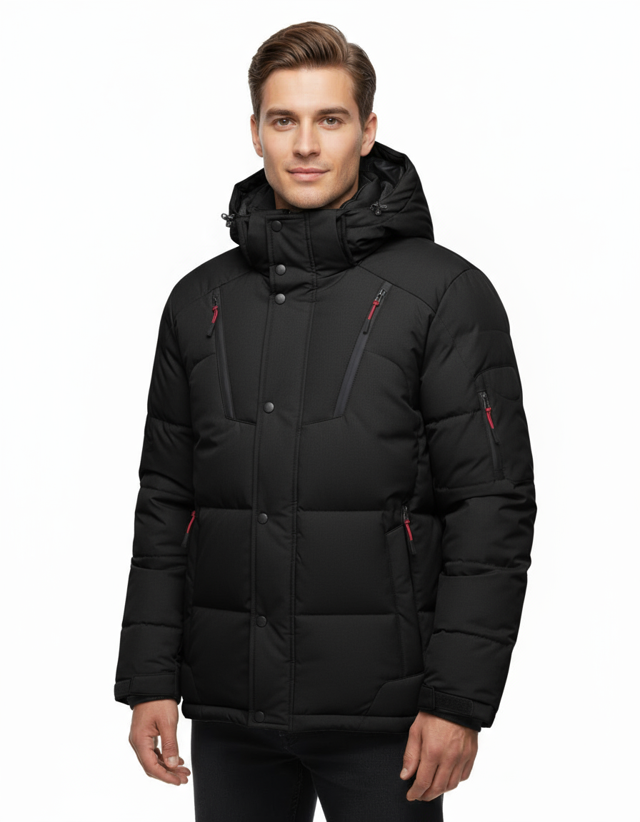 Unisex pufferjas met capuchon | volledige rits