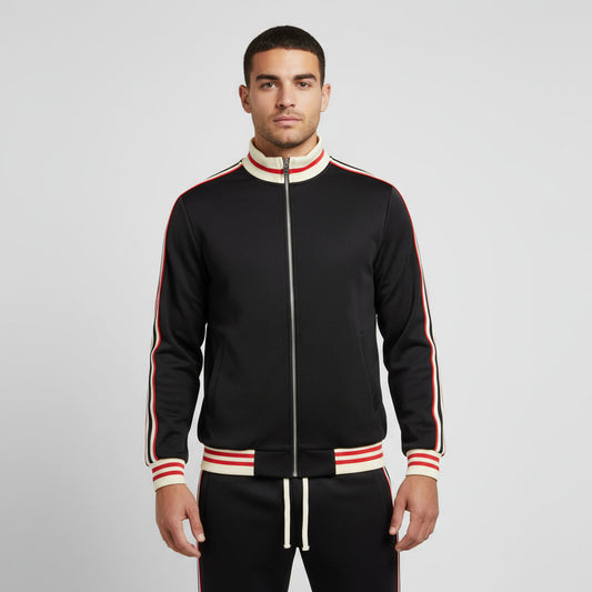 Heren trainingspak met strepen | jack met rits