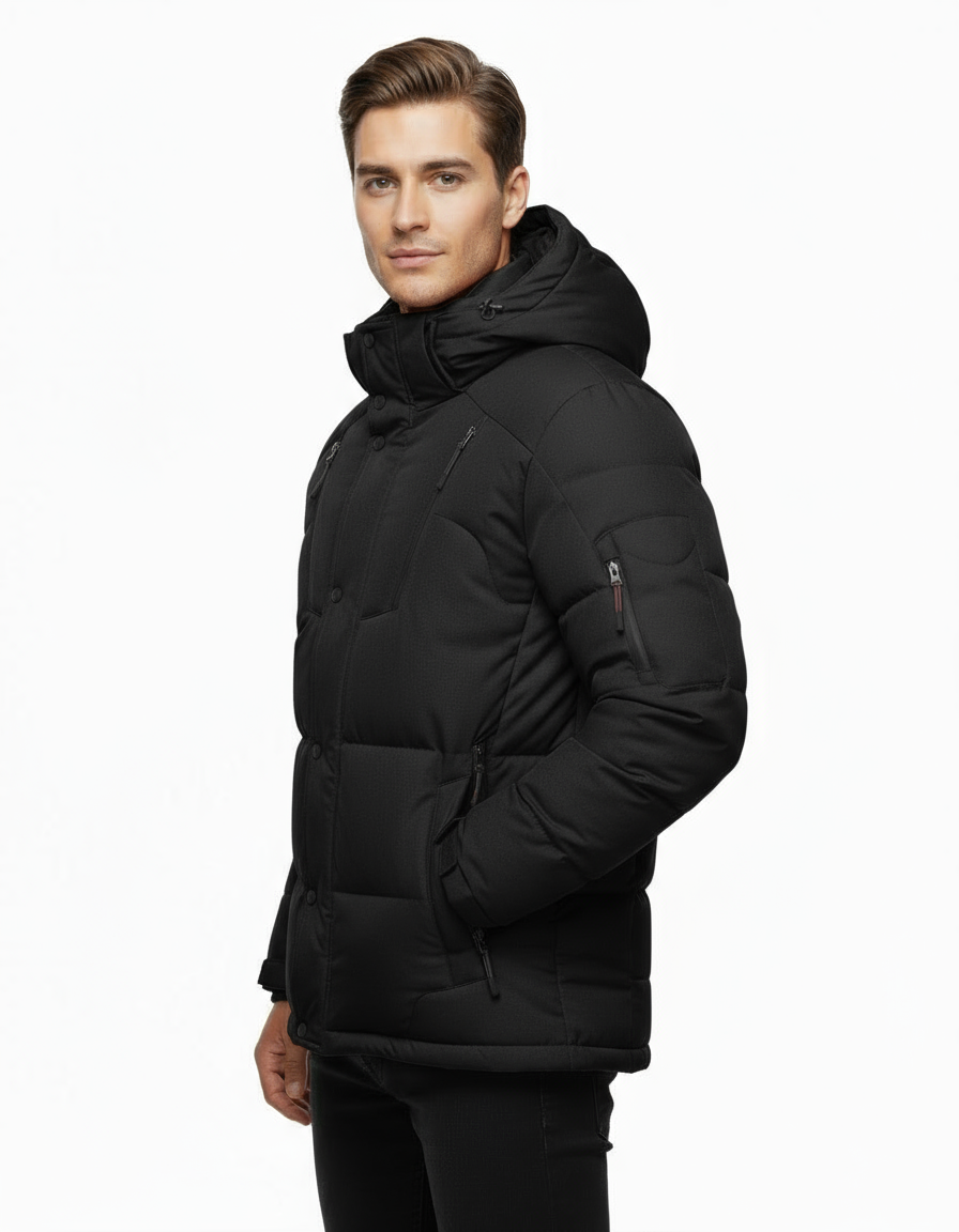 Unisex pufferjas met capuchon | volledige rits