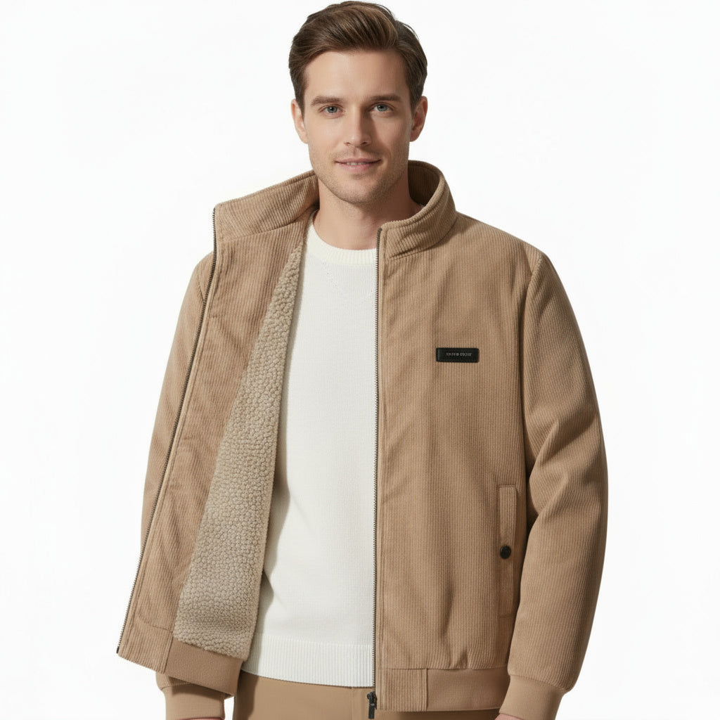 Heren corduroy jas | sherpa voering