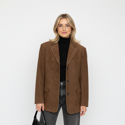 Dames suède blazer | oversized