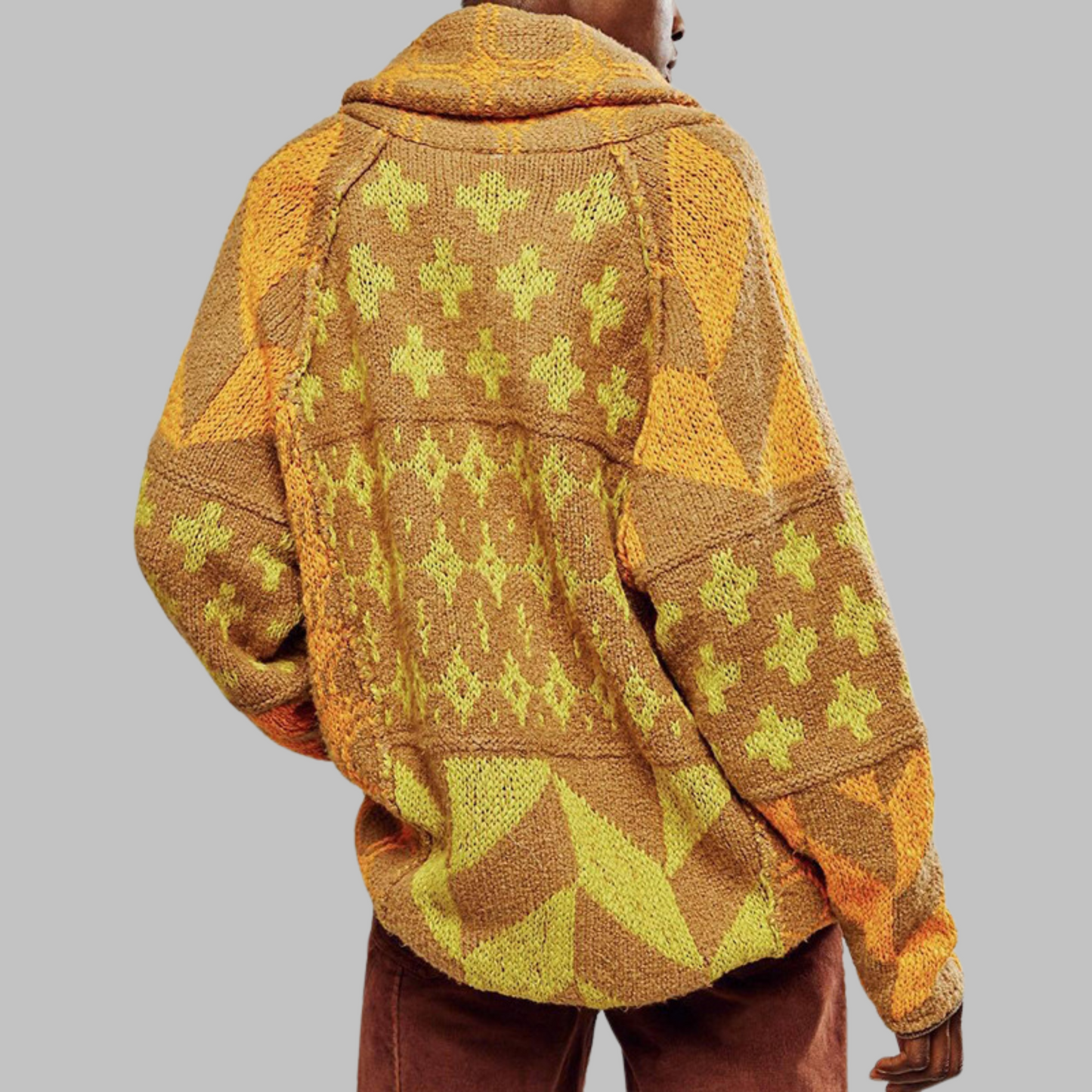 Cardigan boutonné oversize vintage femme