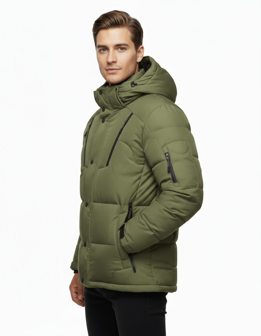 Unisex pufferjas met capuchon | volledige rits