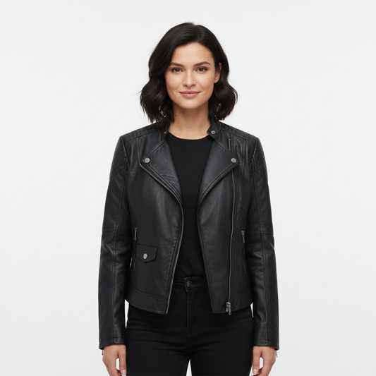 Dames faux leren bikerjas | rits