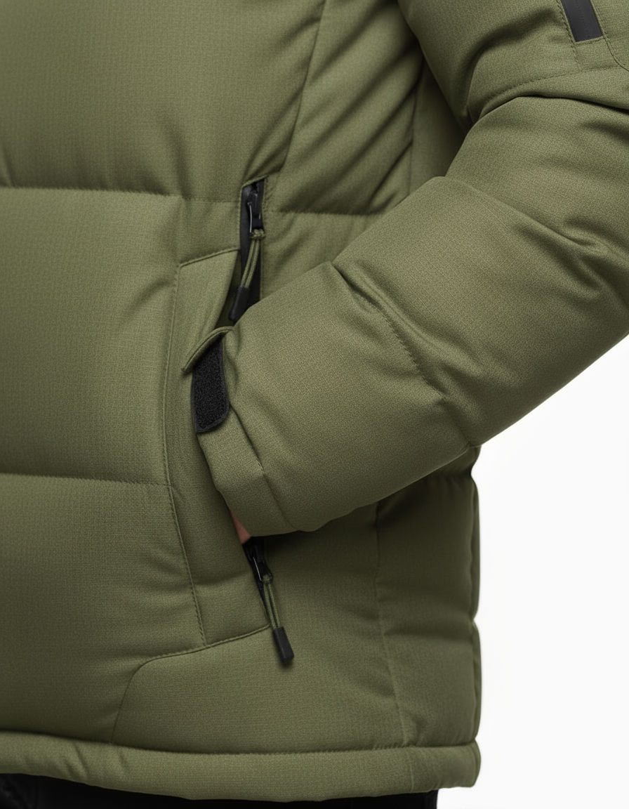 Unisex pufferjas met capuchon | volledige rits