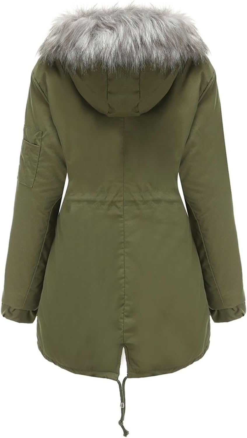 Dames faux fur winterjas met capuchon