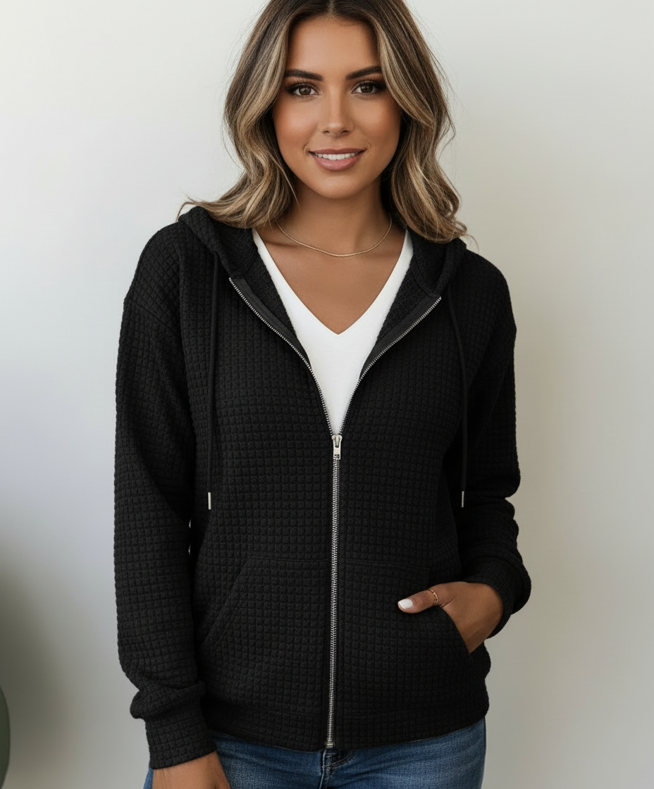 Dames zip hoodie met zakken