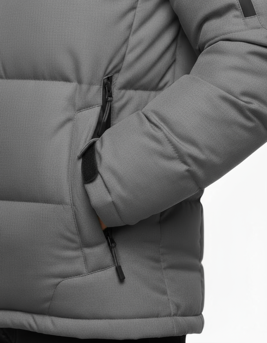 Unisex pufferjas met capuchon | volledige rits