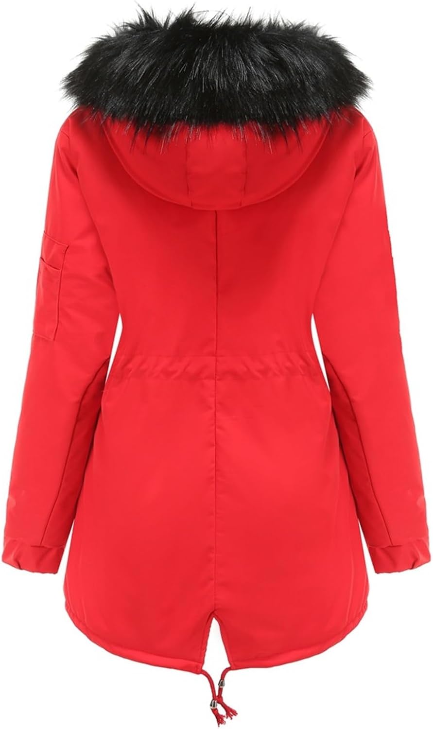 Dames faux fur winterjas met capuchon