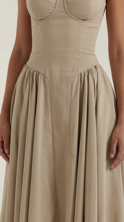 Robe midi corset femme imprimé fleuri