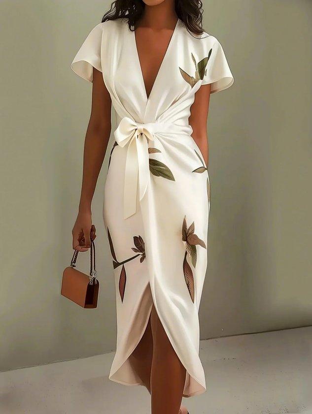 Robe longue florale élégante femme