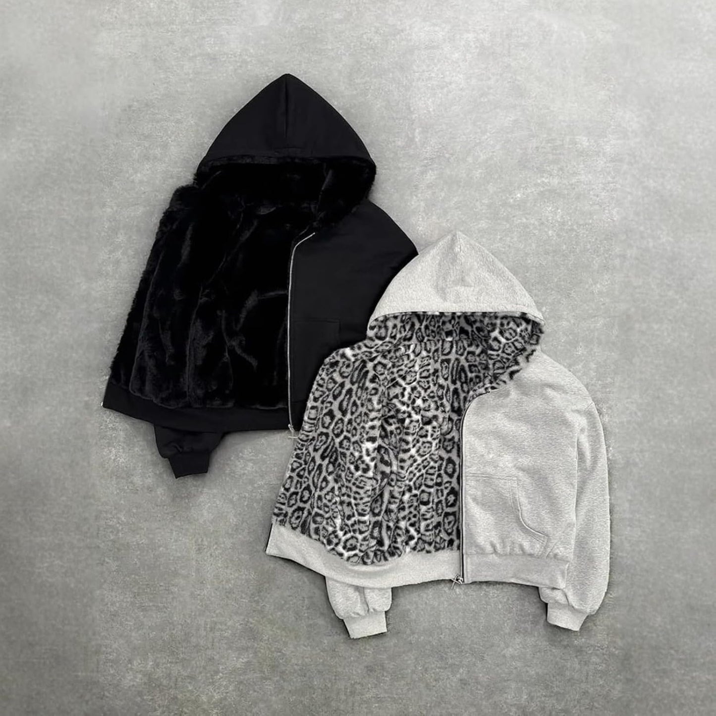 Dames omkeerbare hoodie met luipaardprint