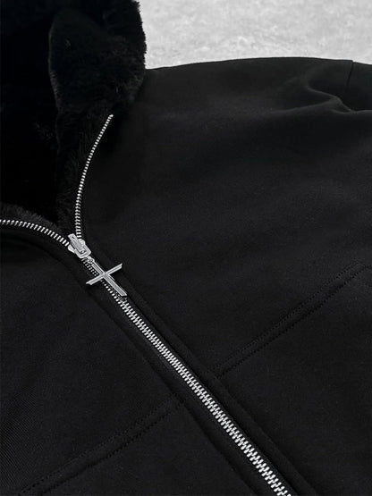 Sweat à capuche femme réversible léopard