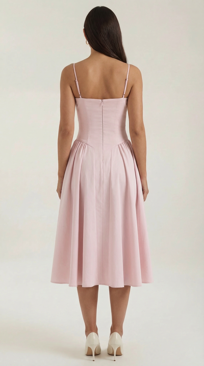 Robe midi corset femme imprimé fleuri
