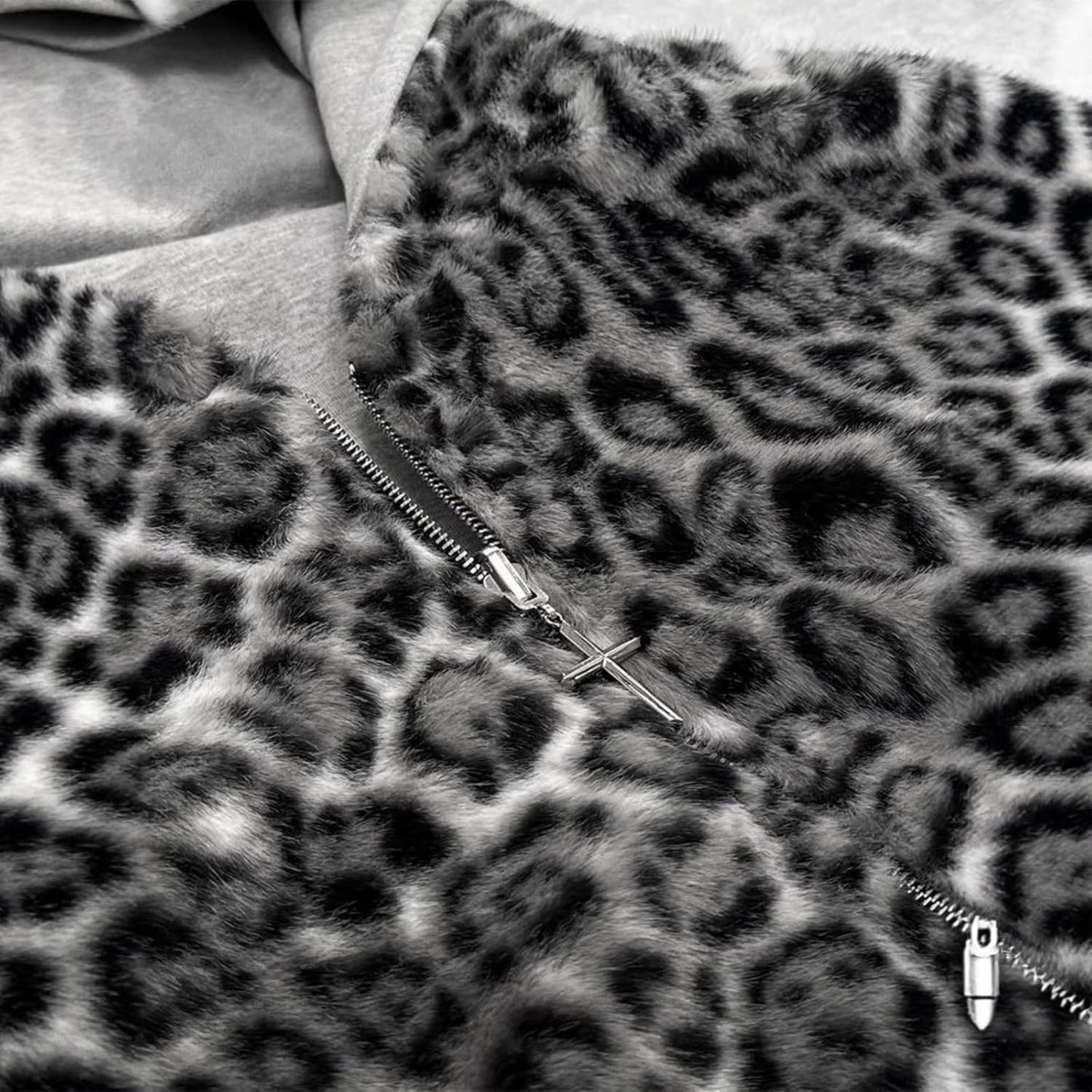 Dames omkeerbare hoodie met luipaardprint