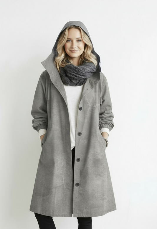 Dames regenjas met capuchon