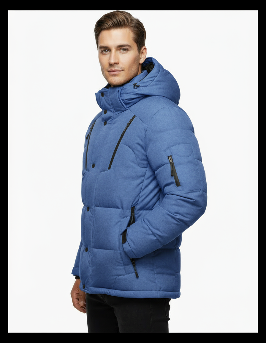 Unisex pufferjas met capuchon | volledige rits