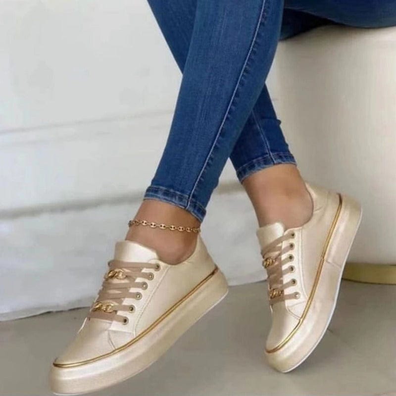 Chaussures Orthopédiques Femme à Lacets | Détails Dorés