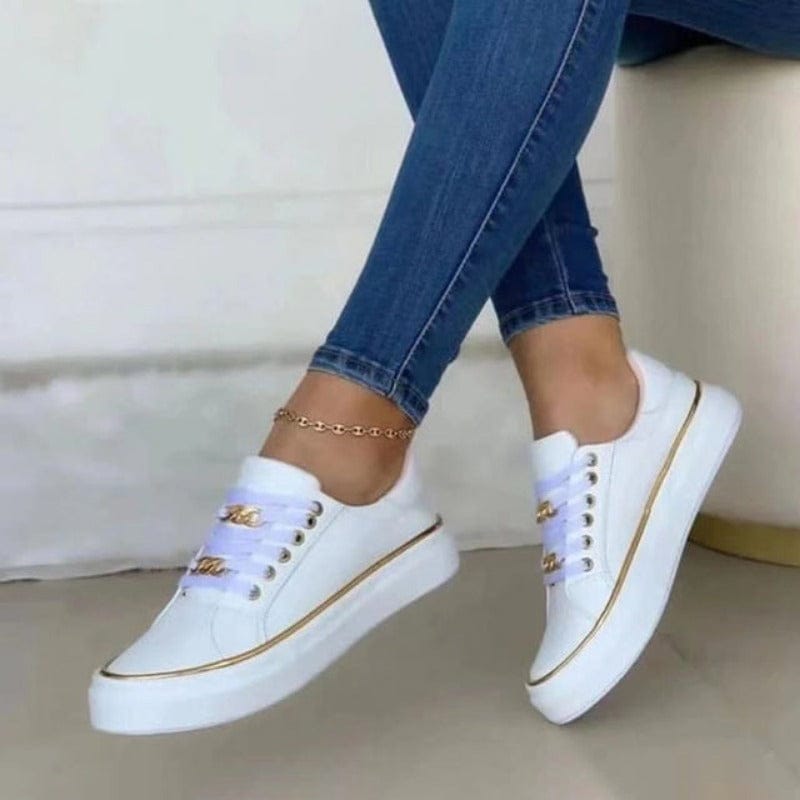 Chaussures Orthopédiques Femme à Lacets | Détails Dorés