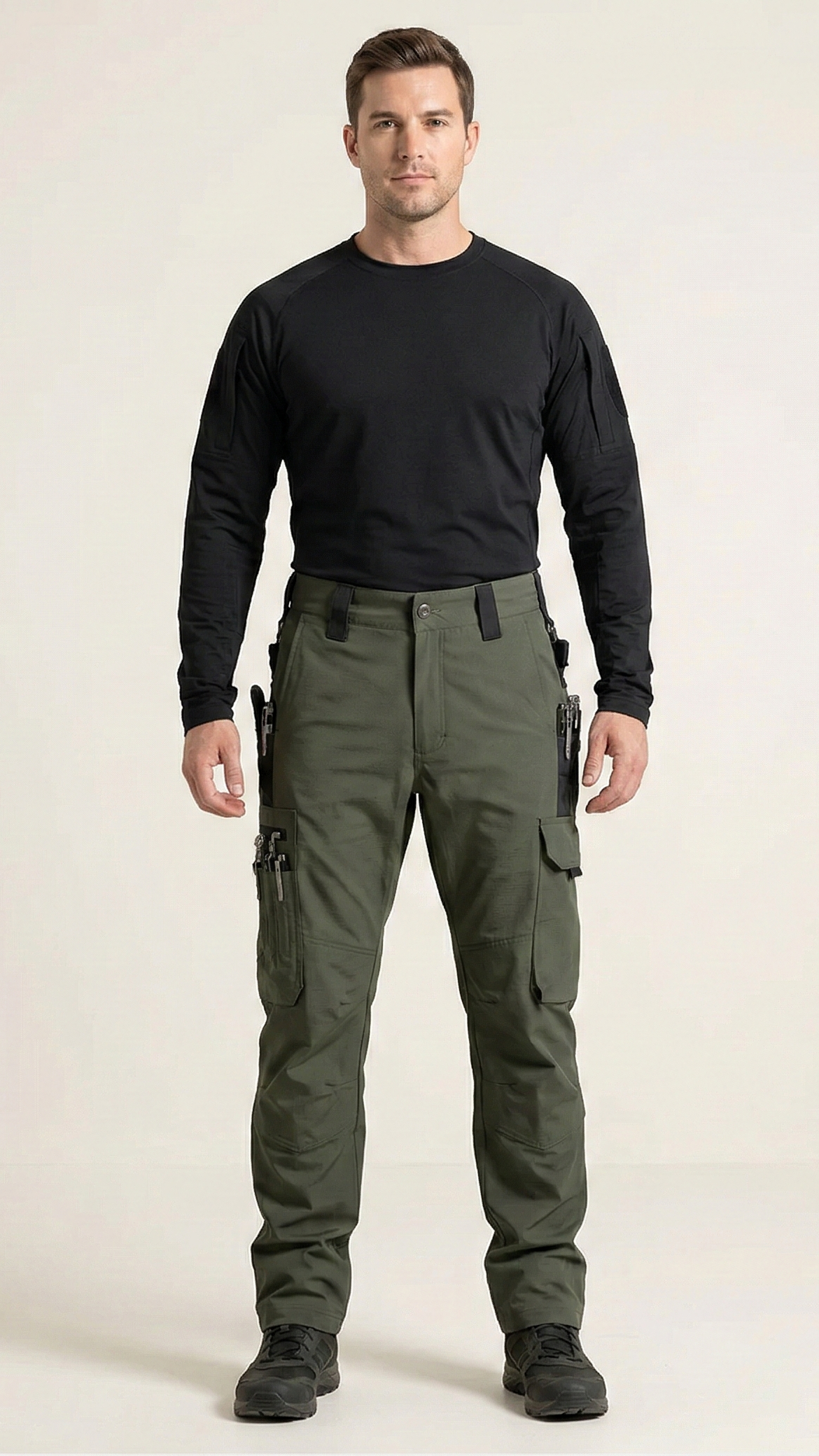 Pantalon cargo de travail homme déperlant