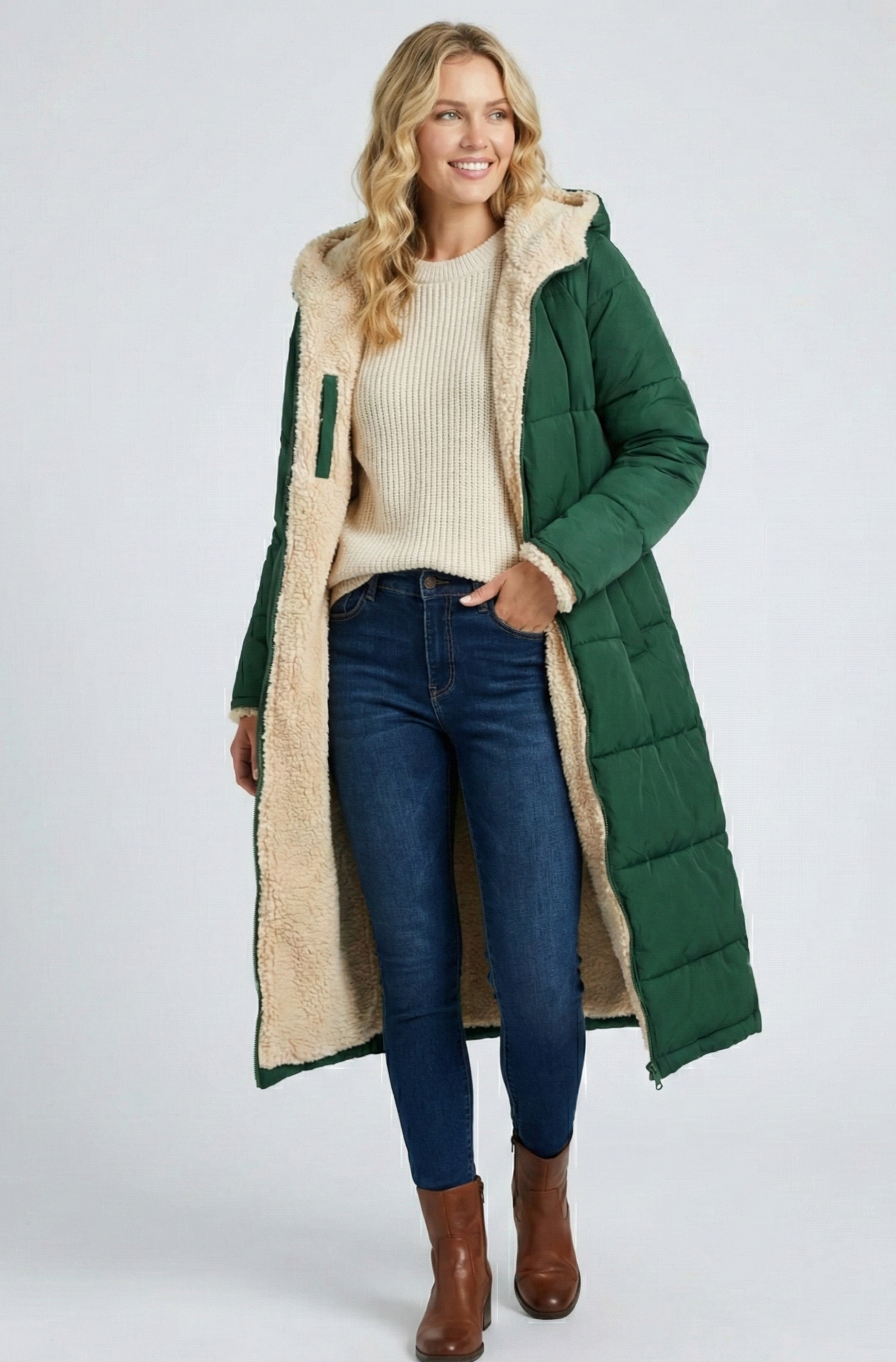 Dames trenchcoat | met fleecevoering