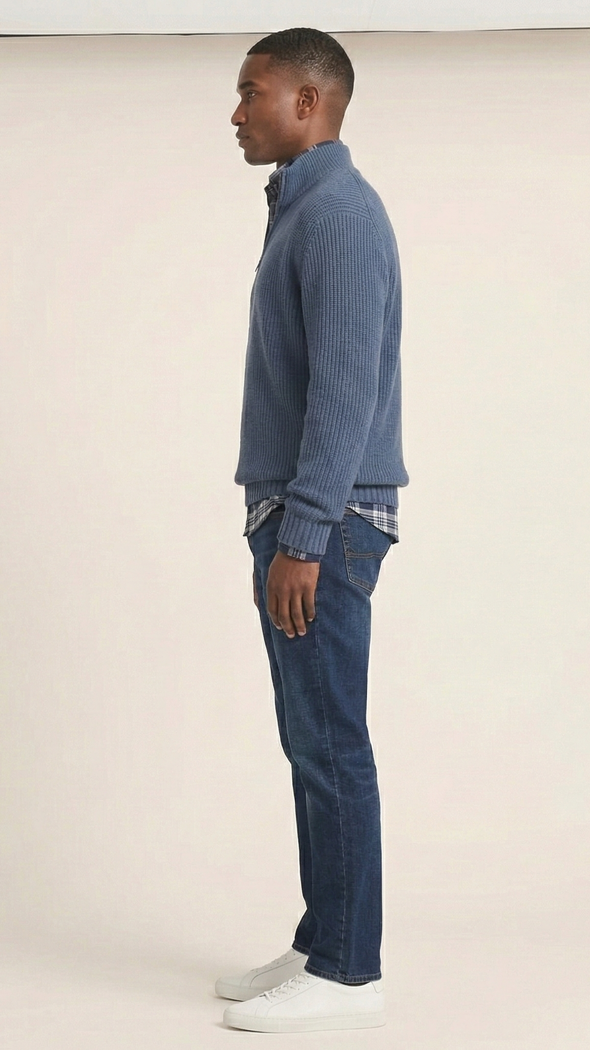 Pull homme col camionneur zippé