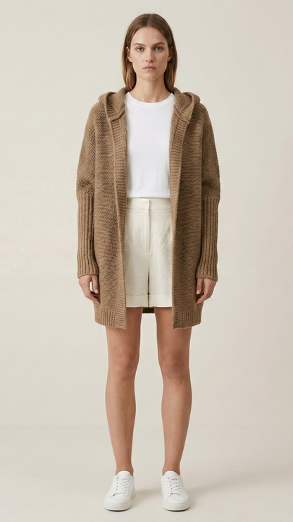 Gilet à capuche femme oversize zippé