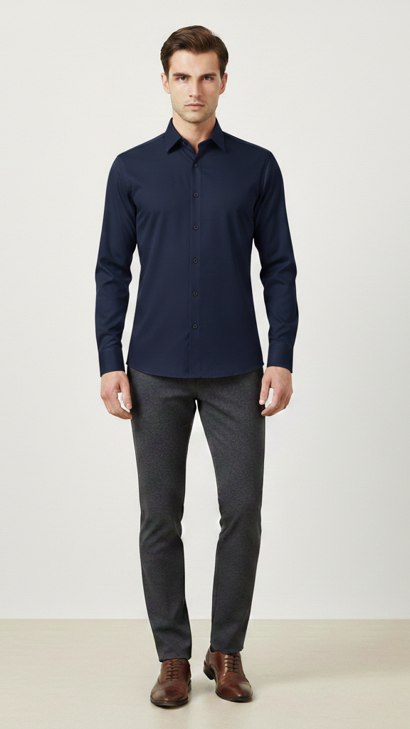 Chemise entreprise homme sans repassage stretch