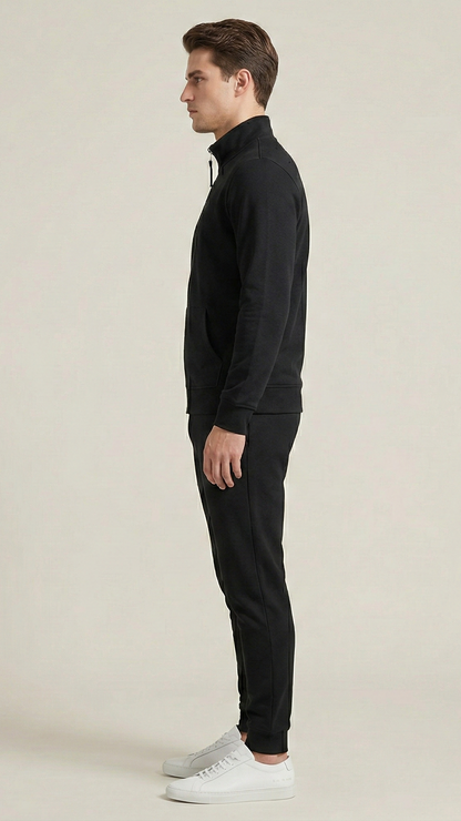 Sweat zippé homme col montant