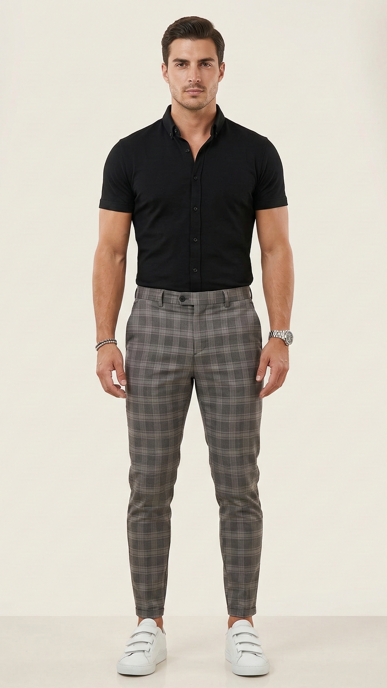 Pantalon chino homme à carreaux