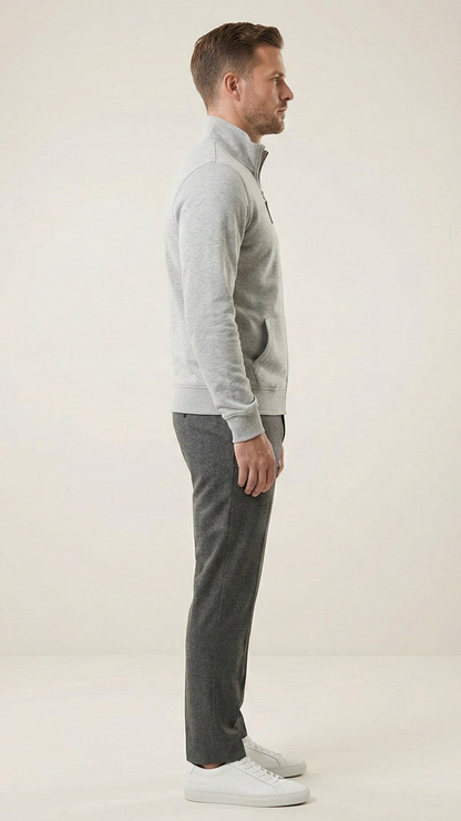 Sweat zippé homme col montant