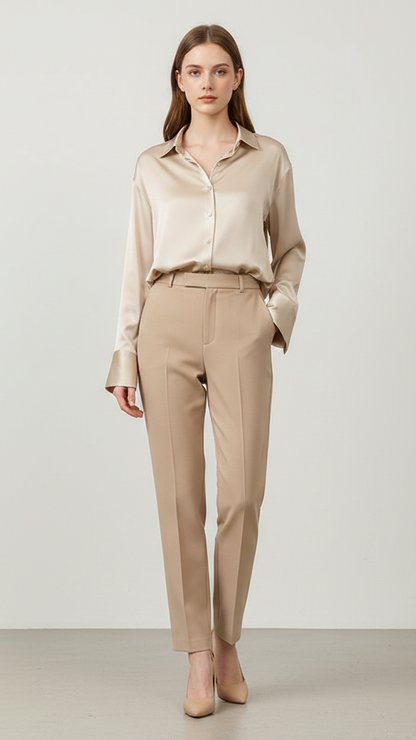 Chemisier femme boutonné manches longues