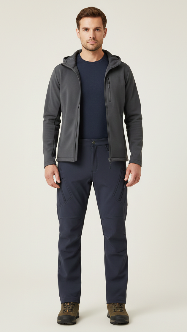Pantalon cargo homme doublé polaire déperlant