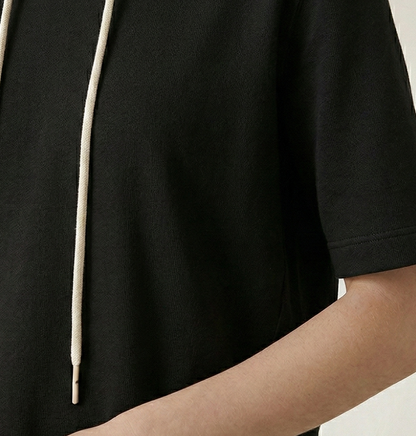 Sweat à capuche femme manches courtes