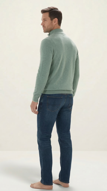 Pull Homme Col Zippé