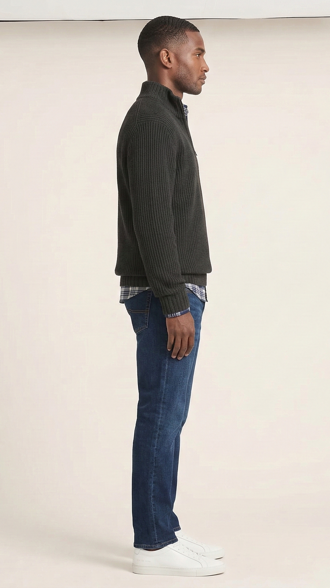 Pull homme col camionneur zippé