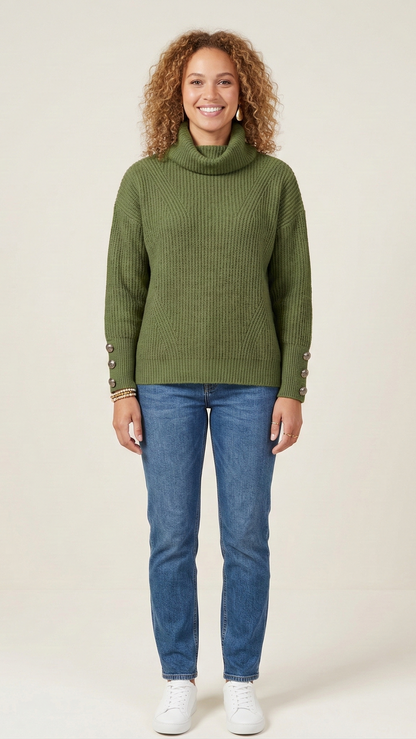 Pull col roulé femme palangre