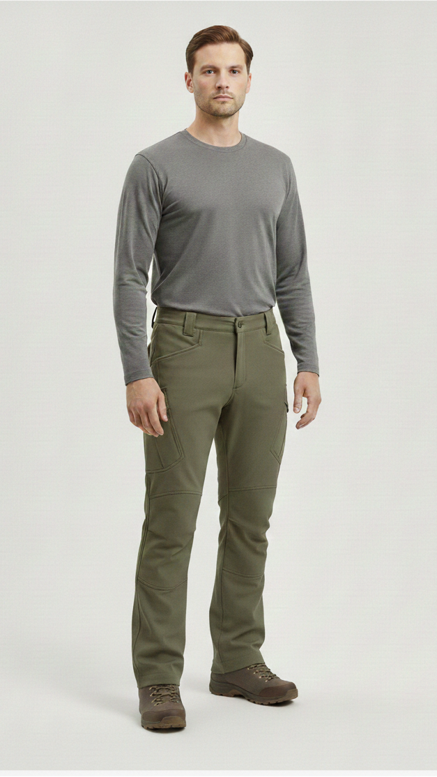 Pantalon cargo homme doublé polaire déperlant