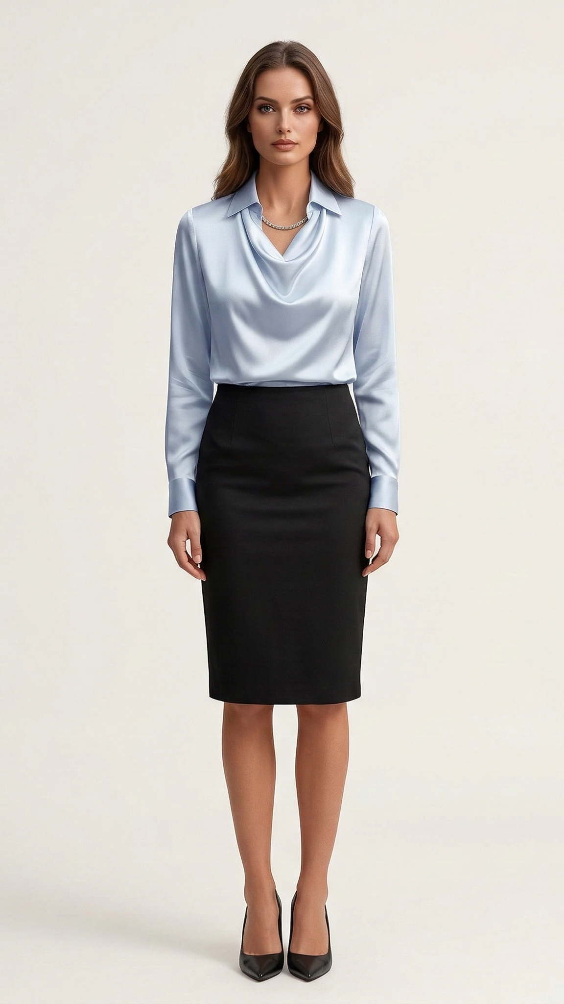 Blouse femme col plissé fluide