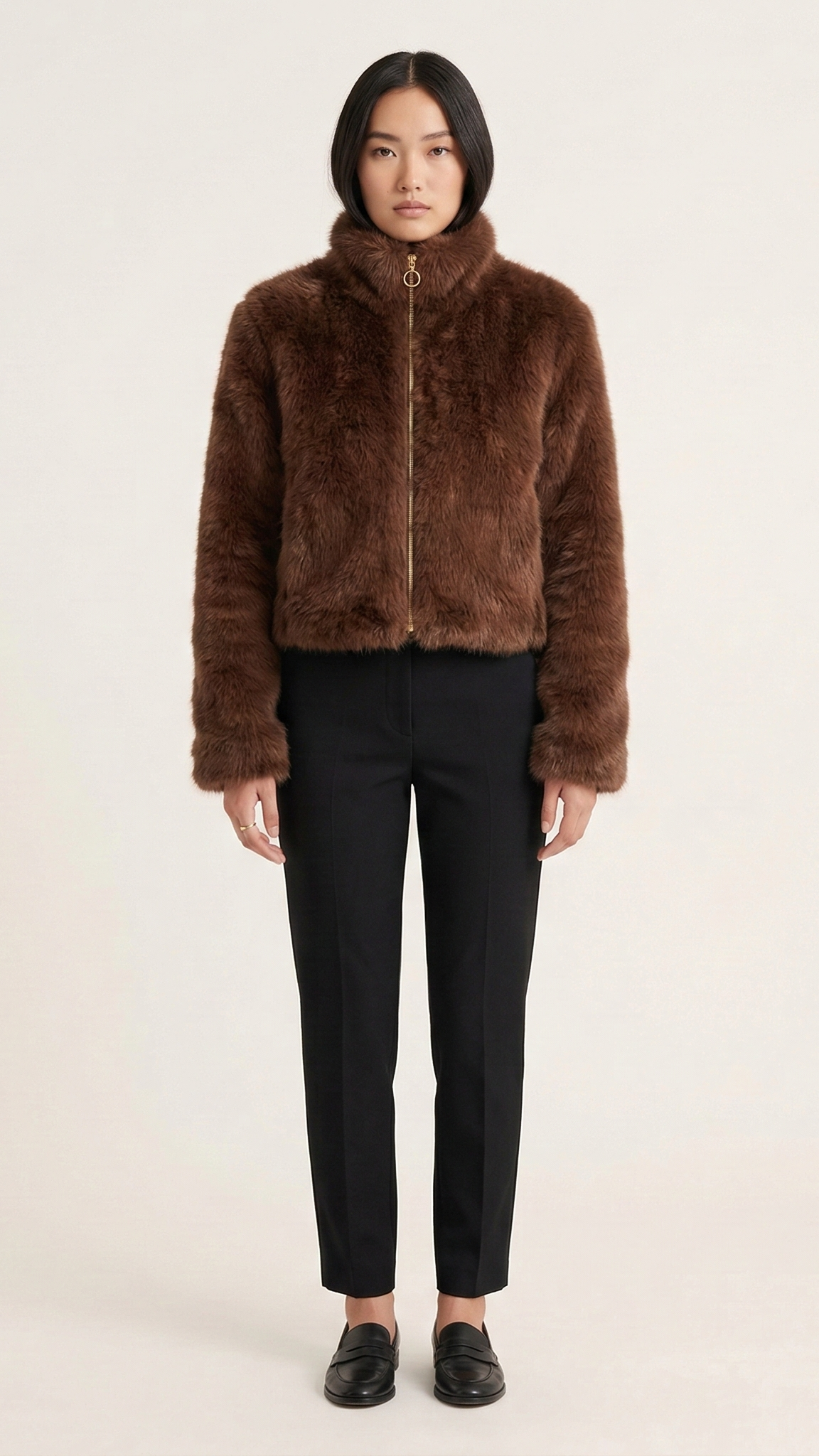 Veste zippée femme col montant