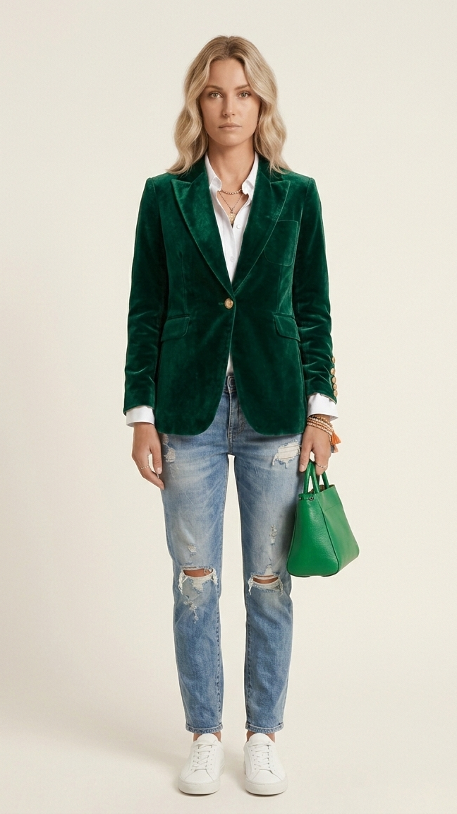 Blazer femme cintré élégant col tailleur