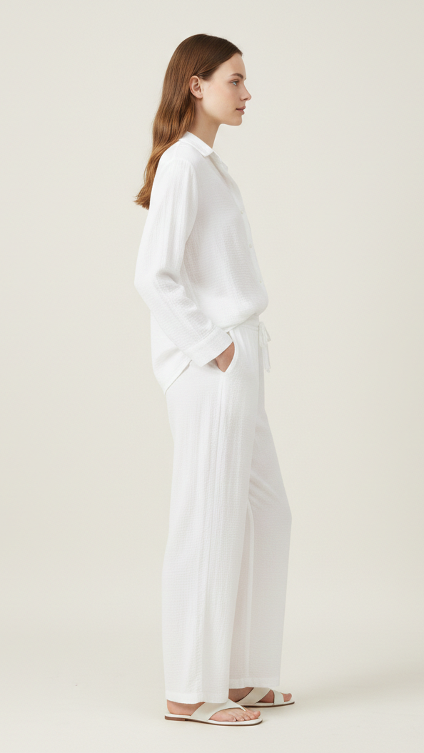 Ensemble 2 pièces femme effet lin