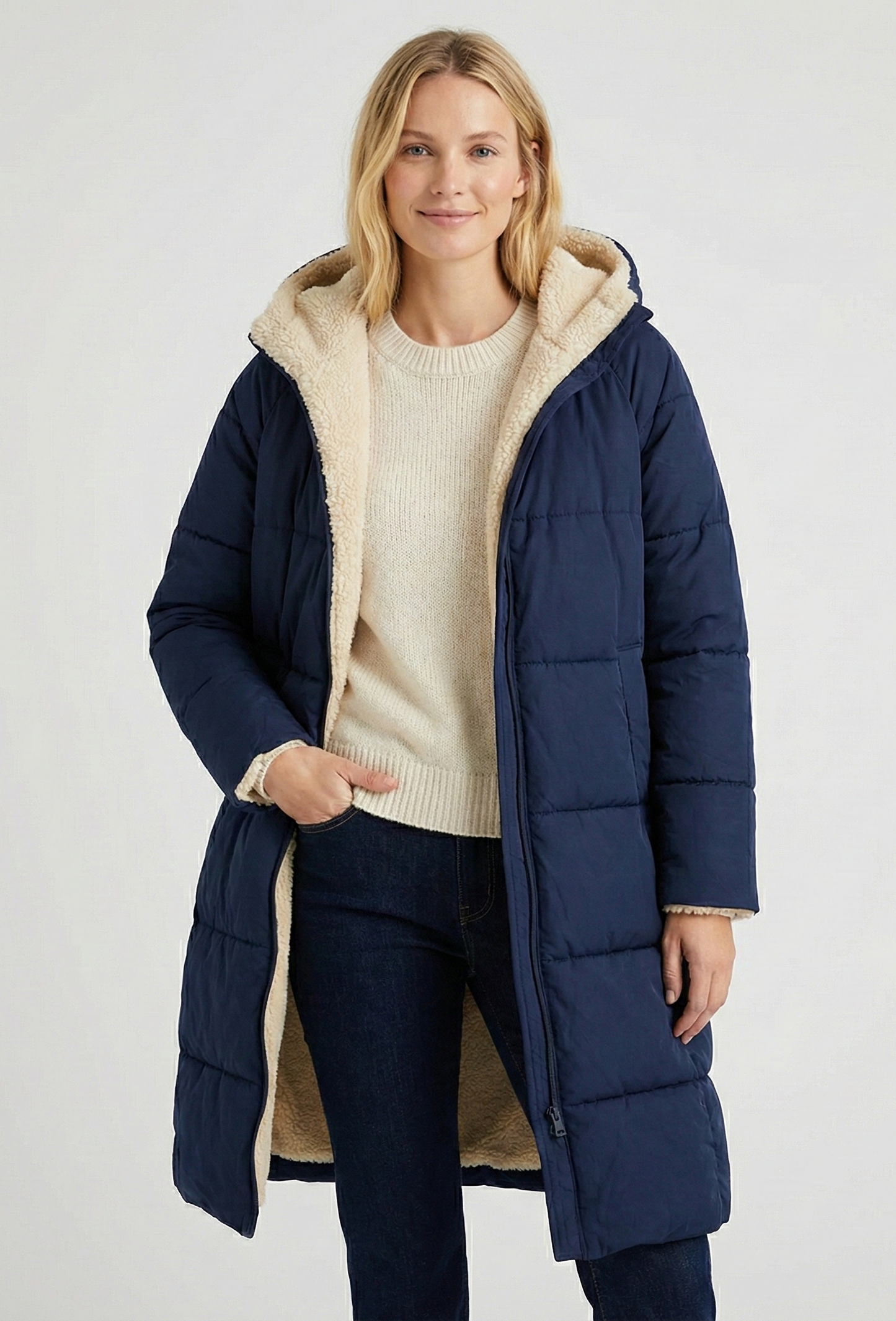 Dames trenchcoat | met fleecevoering