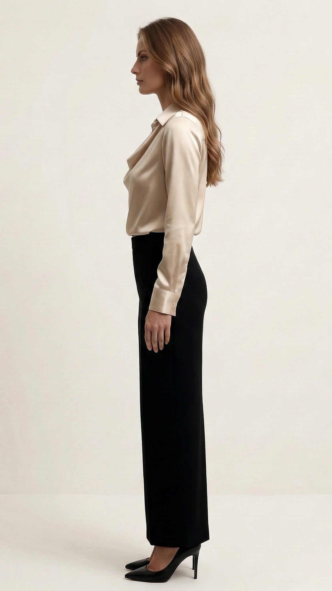Blouse femme col plissé fluide