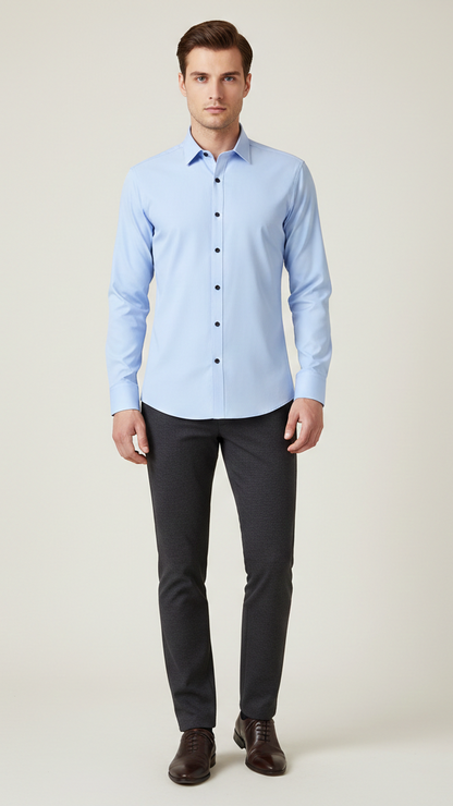 Chemise entreprise homme sans repassage stretch