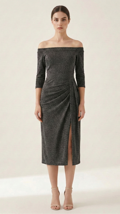 Robe de soirée pailletée femme